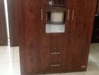 3 Door Melamain Design Wardrobe with Glass