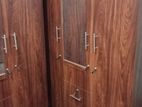 3 Door Melamaine Design Wardrobe With Glass