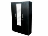 3 door melamine cupboard /wardrobe (blck, teak,white,ash) (K-21)