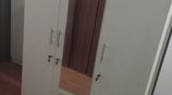 3 Door Melamine Dising Wardrobe with Glass