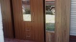 3 Door Melamine Dising Wardrobe with Glass