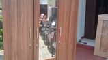 3 Door Melamine Dising Wardrobe with Glass