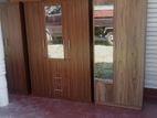3 Door Melamine Dising Wardrobe with Glass