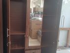3 Door Melamine Dising Wardrobe with Glass