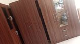 3 Door Melamine Dising Wardrobe with Glass
