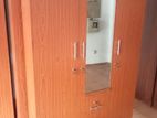 3 Door Melamine Glass Wardrobe with Drawers