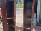 3 Door Melamine Glass Wardrobe with Locker
