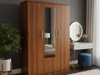 3 Door Melamine Wardrobe with Glass