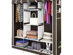 3 Door Storage Wardrobe Organizer with Shelves and Cover