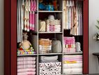 3 Door Storage Wardrobe Organizer with Shelves and Cover