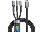 3 in 1 Fast Charging Cable - High Quality Type: Micro, C-Type, Apple