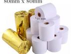 3 Inch Thermal Paper Roll Jumbo Gold Wrapping - 80mm Size