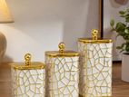 3 Pcs Airtight Gold Jar