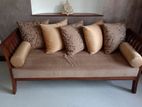 3-Piece Brown Wooden Seating Sofa Set