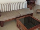 3 Seater Teak Sofa with Coffee Table