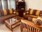 3 Set Sofa with A Wooden Glass Table