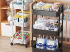 3 Tier Rolling Utility Cart Storage Shelf Movable Gap Rack