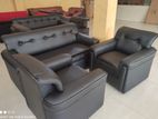 3+1+1 New L Sofa Leather Full Black or Two Tone - ROMY