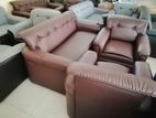 3+1+1 New Leather Black & Brown Sofa Set - Romy