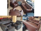 3+1+1 New Leather Sofa Black - Rimrani