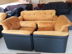 3+1+1 Sofa Leather Full Black