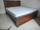 3.5 Leg 72x60 Teak Large Bed Arpico Spring Mattress / 1121