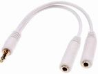 3.5mm Y Splitter 2 Jack Male to 1 Female Headphone Mic Audio Adapter