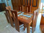 3×6 Teak Dining Table with Six Chair