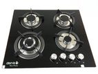 4 Burner Glass Top Gas Cooker Hob