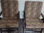 4 chairs with cushions and single bed