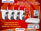 4 channel WiFi Wireless dual lens CCTV package