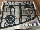 4 Gas Burner Stainless Steel Cooker Hob - Silver