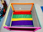 4 Panel Baby Playpen with Mattress Multi Colour