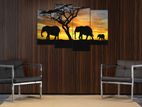 4 Panel Large 3 D Wall Art Framed