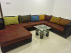 4-Piece Sofa Set with Glass Table