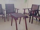 4 Wooden Chairs with A Stool