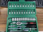 46 Pcs Universal 1/4'' Drive Bit Ratchet Set Socket Wrench