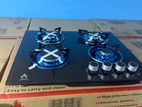 4 burner With Glass Gas Cooker