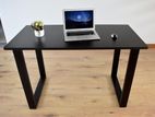 4’x 2’ Black Computer Table with Steel Leg