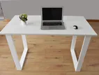 4'x 2' White Computer Table with Steel Leg (099)