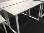 4’x 2’ White Computer Table with Steel Leg (099)