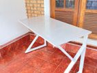 4’x 2’ White K shape table with steel leg