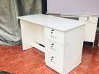 4×2 White Table with Drawers (043)