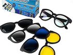 5 in 1 Magic Vision Sun-glasses - changable colour Lenses