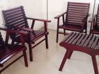 5-Piece Solid Wood Veranda Chair Set with Table