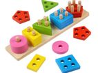 5 Sets of Column - Geometry Puzzle Board Shape Matching Building Blocks