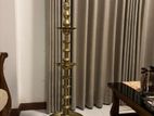 5’ Tall, Antique, Solid Brass Oil Lamp