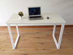 5’x 2’ White Computer Table with Steel Leg (099)