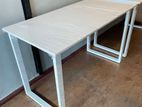 5’x 2’ White Computer Table with Steel Leg