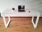 5’x 2' White computer table with steel leg